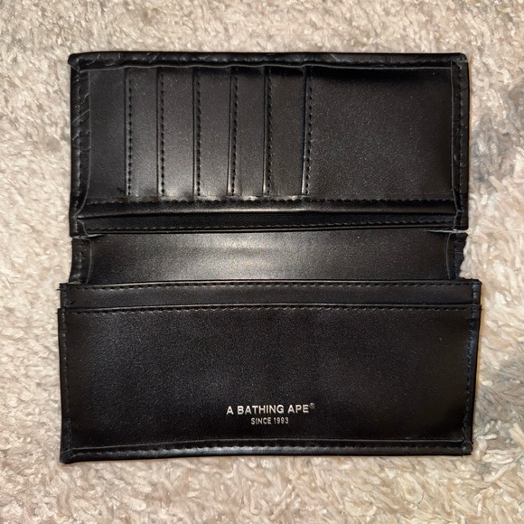Bape Black Leather Wallet - Picture 2 of 5